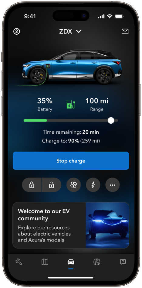 Charging dashboard